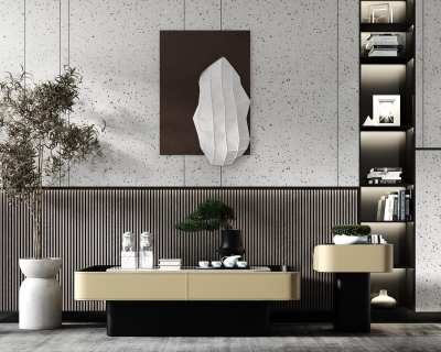 现代茶几3D模型下载